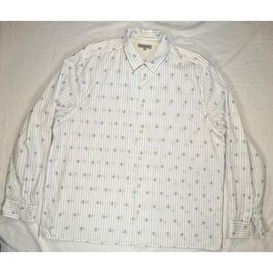 Ted Baker Marshes LS Stripe Flower Coupe Shirt White Men's Size 3XL (7)  - READ